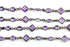 Amethyst Faceted Bezel Chain in Antique Rhodium, 8x5 mm, (BC-AM-92)